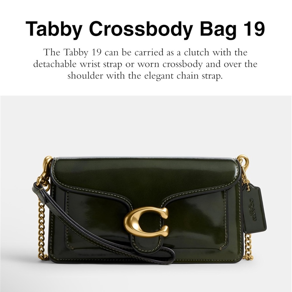Coach Tabby Shoulder Bag 19 Olive Green Crossbody Purse - NWT - Picture 2 of 5
